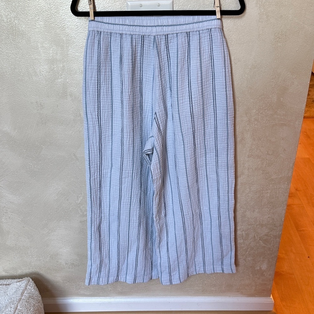 EUC Madewell The Untailored Wide-Leg Crop Pant in Striped Lightspun sz small - Picture 5 of 5